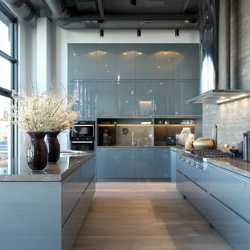 High Gloss Lacquer Kitchen Cabinets