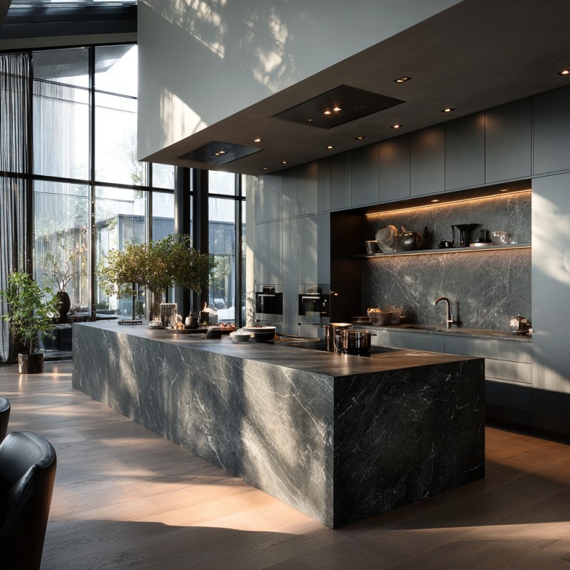 PET Matte Skin-Feel Kitchen Cabinets
